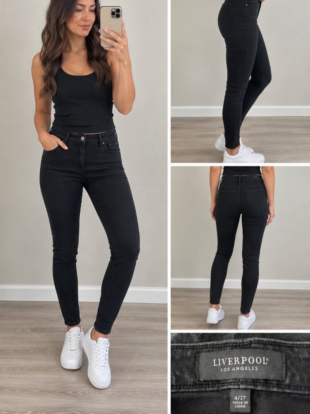 Liverpool Los Angeles Black Skinny Jeans Size 4/27 Stretch Denim